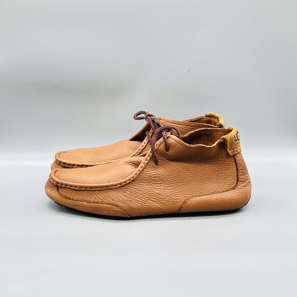 UGG Boots Mens 11 Brown Leather Carraway Moccasin Lace Up Slippers Comfort Shoes main image 7